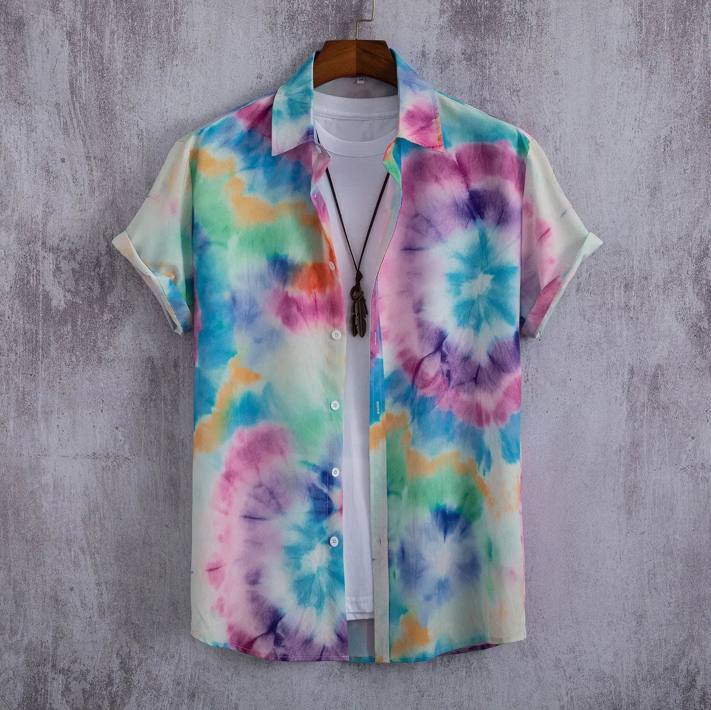 2025 Hawaiian Shirt Men Fashion Flower Geometric Printed Blouse Single-breasted Beach Short SleeveTops Men's Holiday Clothing