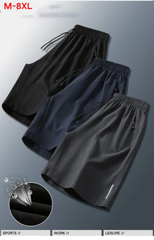 Summer Men Beach Homme Ice Cool Comfortable Breathable Stretch Slim Fit Sports Running Bodybuilding Shorts  Plus Size M-8XL