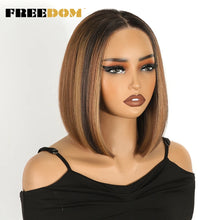 Freedom 10 Inch Bob Wig Lace Front 13x3 Ombre Brown Cosplay