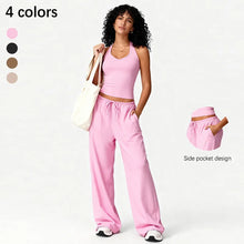 Women Gym Sets V Neck Vest Loose Trousers Suits Sports Workout Athletic Yoga Pants Training Casual 2 Pecs Tracksuits