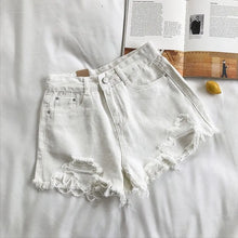 Korean Fashion Cowboy Denim Shorts Women High Waist Pockets