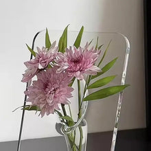 Frame Flower Vase - Clear Acrylic Vase For Flowers, Modern Art Vases For Home Decor, Decorative Vases For Desktops Bookshelf