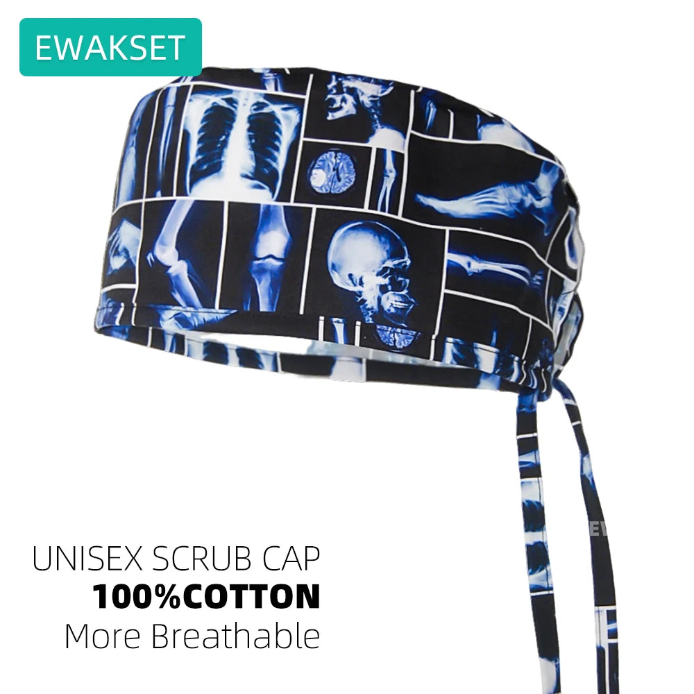 Cotton Unisex Scrub Cap with Sweatband Adjustable Surgical Cap for Women Men Doctor Nurse Clinic Hospital orthopedics Hat
