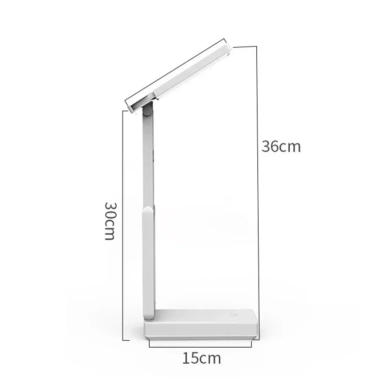 LED Portable Foldable Lamp With Clock USB Charging Type Fold Studing Lamp Energy Saving Rechargeable for Room LED Reading Light