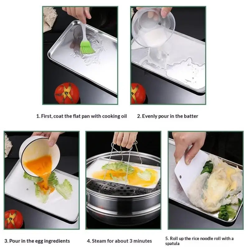 ☭Rectangular Stainless Steel Baking Sheets - Professional Oven Safe Trays for Cooking, Baking and Meal Prep