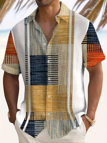 The new men's short-sleeved shirt for summer 2025 is breathable lightweight casual and fashionable with 3D printing