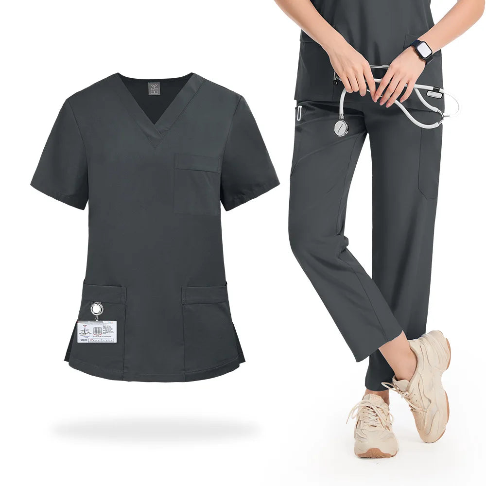 Slim Fit Medical Uniforms Women Scrubs Sets Male Doctors Hospital Nurses Accessories Dental Clinic Spa Salon Workwear Clothes