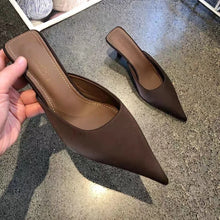 2025 Summer Minimally Pointed Women's Slippers Comfortable And Easy To Wear High Heel Slippers Fashionable Women's Shoes.