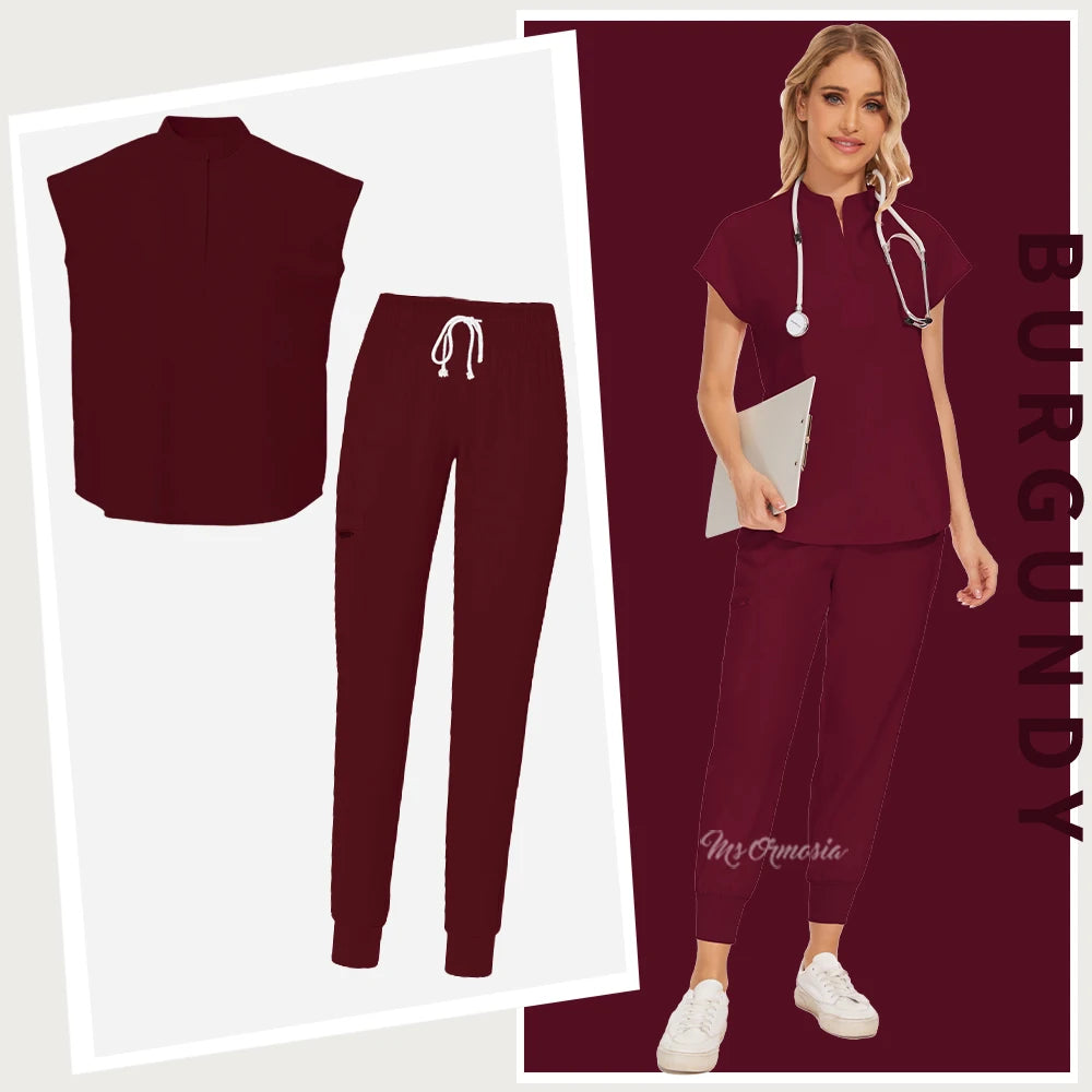 Medical Uniforms Women Scrubs Sets Nurse Nursing Work Clothes Beauty Salon Spa Work Clothes Surgical Suit Lab Hospital Overall