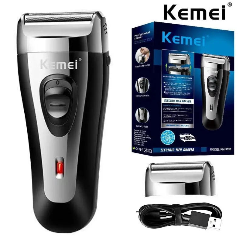 KM9038 Powerful Rechargeable Foil Shaver For Men Razor USB