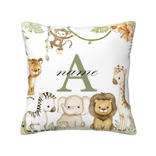 Animal with Name Pillow Case Personalized Pillow Dust Cover Bedroom Kids Wild Party Decoration Pillowcase Birthday Children Gift