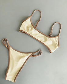Wavecho Womens Two Piece Bikini Set Chain Detail Beachwear