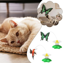 Interactive Cat Teaser Wand Toy - Automatic Rotating Electric Flying Butterfly Hummingbird, Indoor Kitten Exercise Play Toys