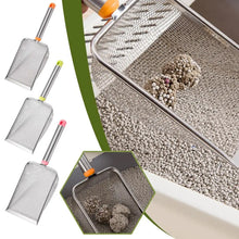 New Pet Cat Waste Shovel Long Handle Stainless Steel Filter Metal Cat Pet Litter Sand Cleaning Scoop Tool Garbage Shovel R8O1