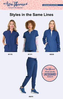 Ava Therese Sheba Jacquard Pant Medical Uniform - 3070 (Inseam length 29“）