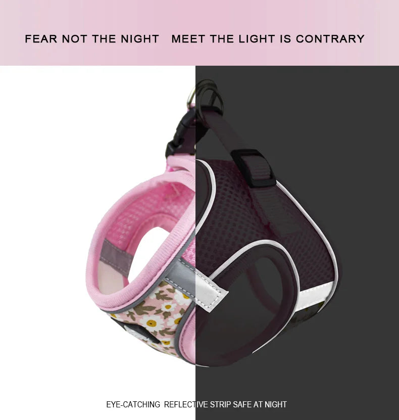 Pet Dog Harness No Pull Breathable Reflective Dog Harness and Leash Set Adjustable Pet Accessories Harness for Kittens Puppies