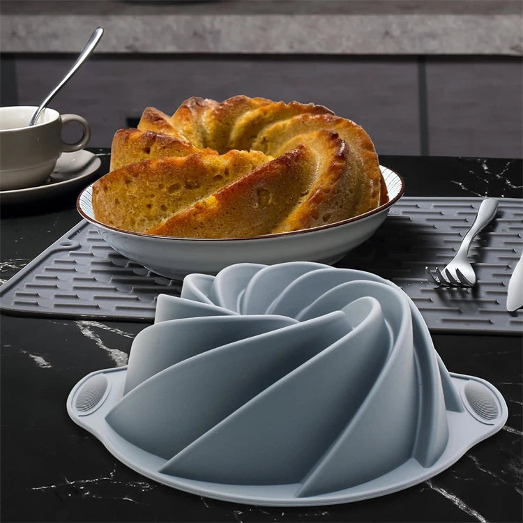 Silicone Fluted Cake Pans Non-Stick Kitchen Oven Baking Pans Easy Release Oven Cake Molds with Muffin Pan Donut Pan Loaf Pan