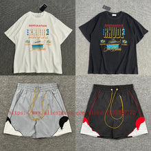 2026 New  RHUDE Men's Print Casual Shorts Loose Fit Nylon Drawstring Basketball Street Beach Shorts with Pockets Fast Delivery