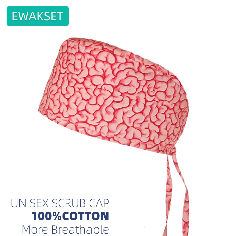 Cotton Unisex Scrub Cap with Sweatband Adjustable Surgical Cap for Women Men Doctor Nurse Clinic Hospital orthopedics Hat