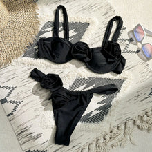 sexy 3D flower push up micro mini bikinis sets two pieces swimsuit padded thong swimwear female bathing suit biquini