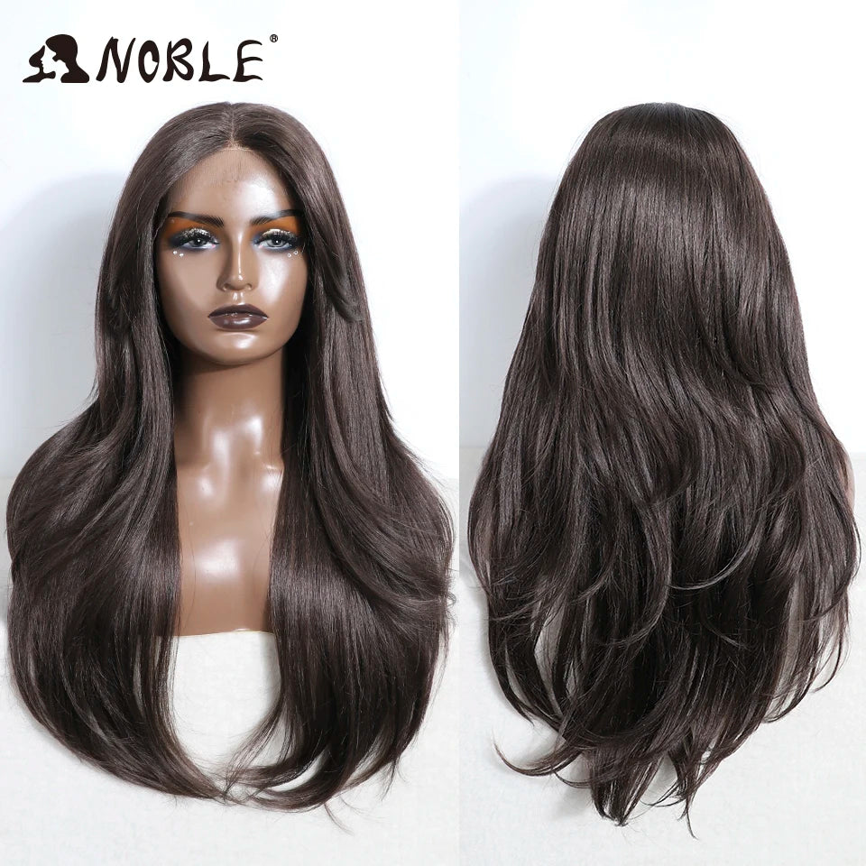 Noble 26 Inch Synthetic Lace Front Wig Ombre Blonde Cosplay
