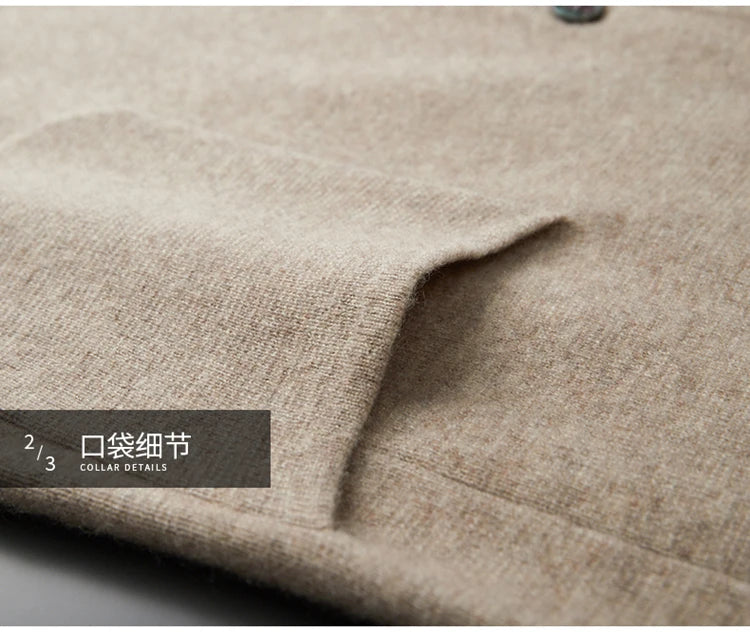 New Autumn and Winter Cashmere Sweater Large Size Men's Thickened Cashmere Knitted Cardigan Casual Jacket Top