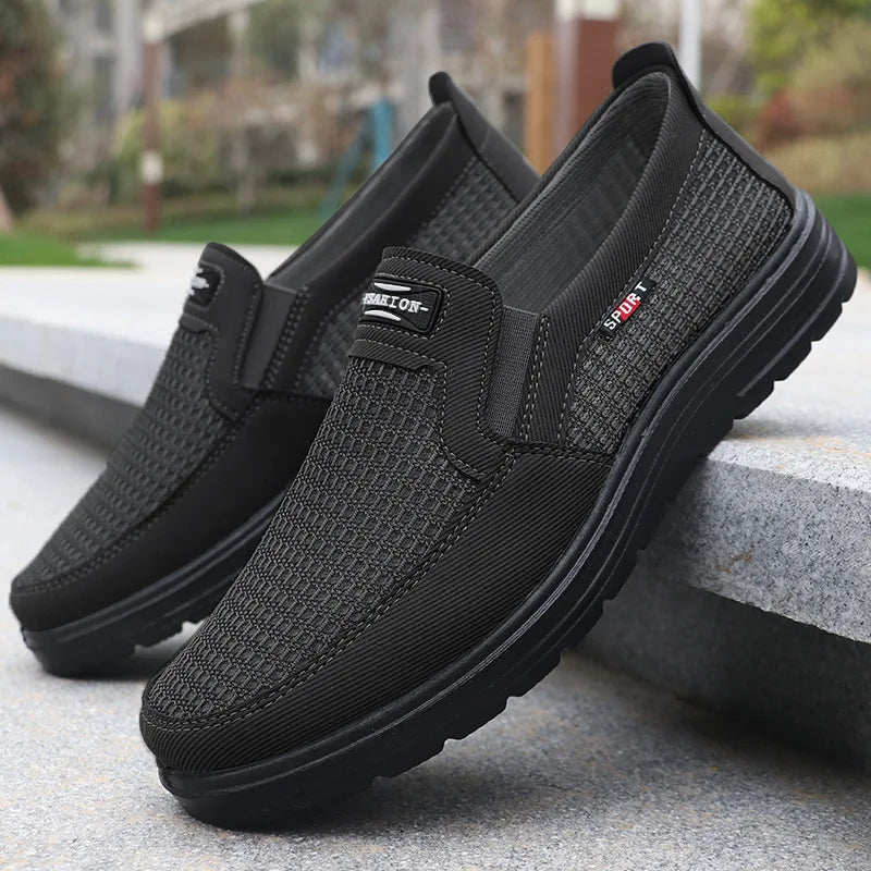 Men's Fashionable Solid Woven Knitted Running Shoes - Lightweight, Breathable, and Non-Slip - Perfect Sports Shoes for Outdoor Activities