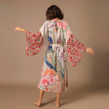European and American Retro Loose-Fitting Plus-Size Mid-Length Kimono Cardigan Summer Beach Sun Protection Cover-Up Bikini Swimsuit Outerwear Yukata Loose Cardigan Outerwear