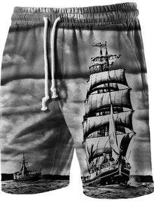 Men's Beach Pants Compass 3D Printed Shorts Men's Summer Breathable Shorts Fitness Street Shorts Men's Ropa Hombre
