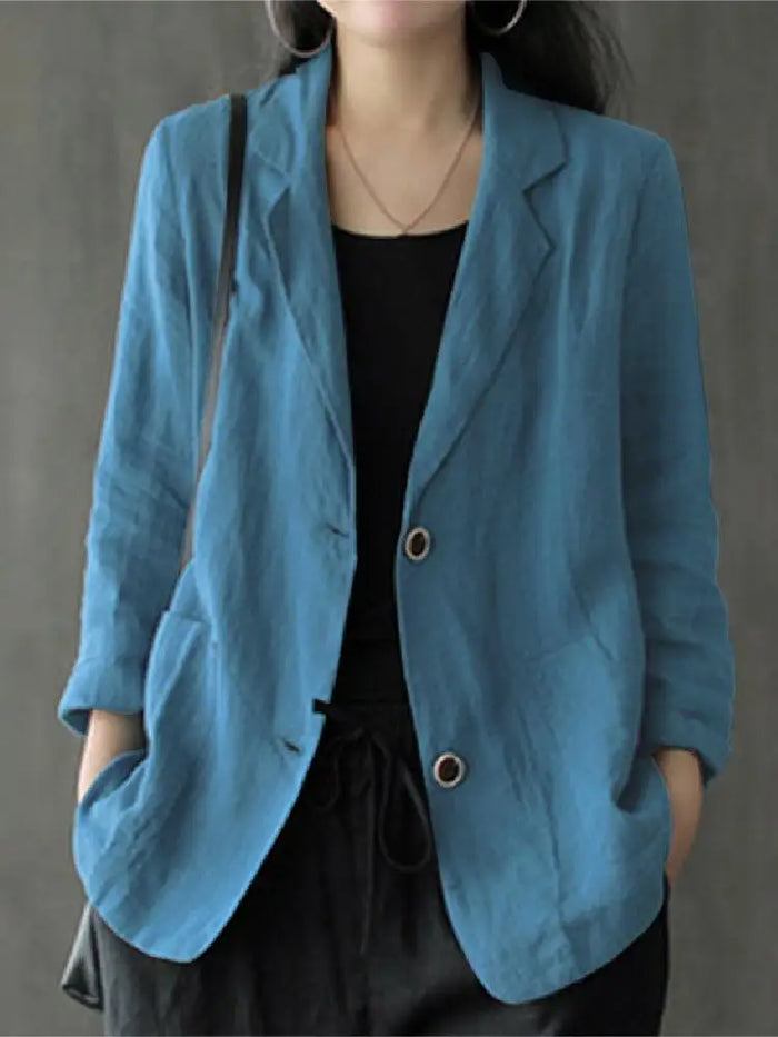 Blazer élégant uni pour femme, manteau d'automne ZANZEA 2023, veste décontractée à manches longues, un bouton, col à revers, coupe oversize