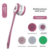 New Waterproof Electric Bath Brush Long Handle Scrub Brush Back Scrubber Five-In-One Shower Brush Home Use Bathing Device