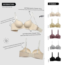 Women's Letter Shoulder Strap Gathered Bra Seamless Comfortable Underwear Without Steel Ring Skin-Friendly Fashion Underwear New