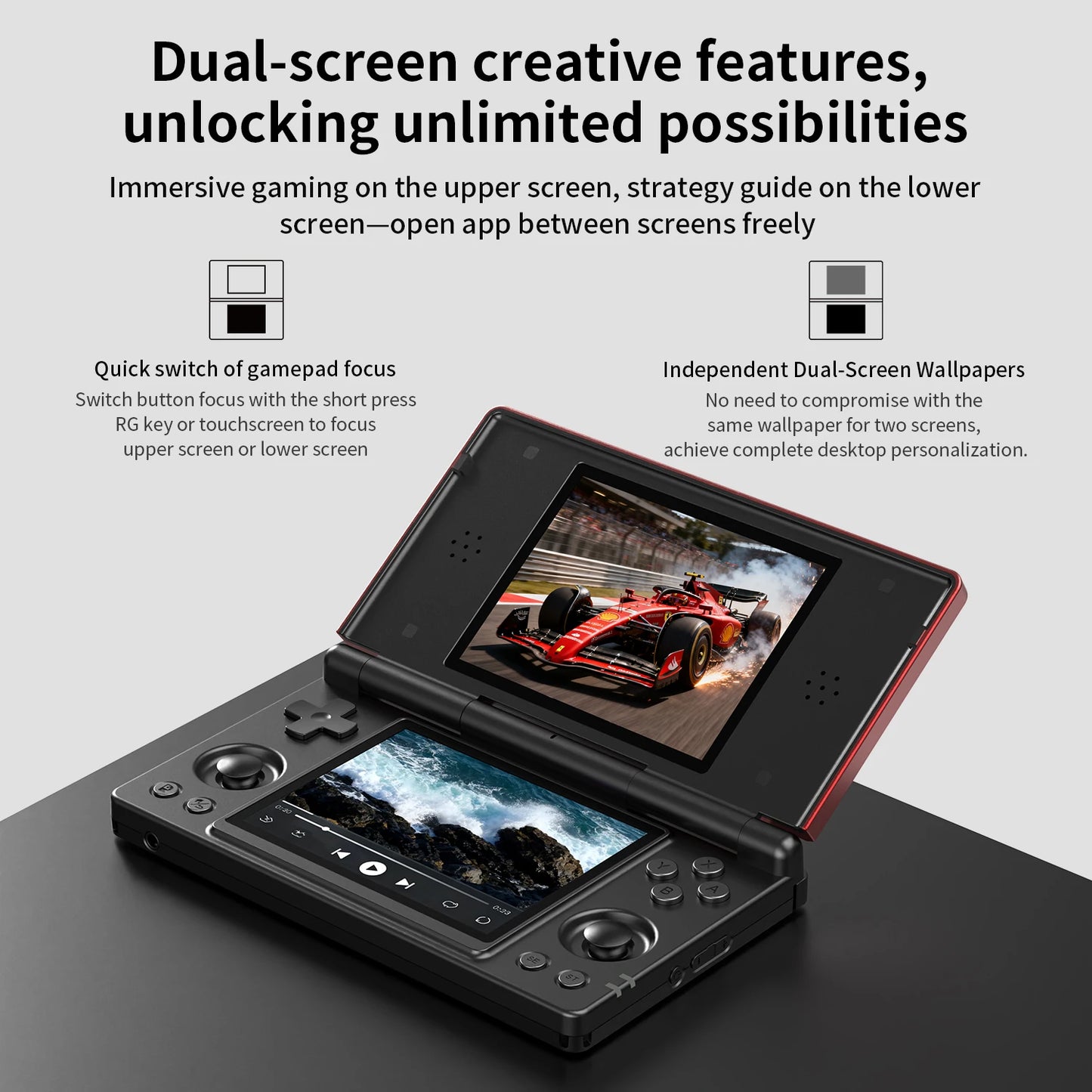 Anbernic RG DS Flip Handheld Game Console 4" IPS Dual Screen Android 14 4000mAh Gaming Player Supports AI RixelHK Wifi Streaming