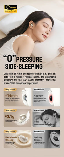 Monster Passive Noise Canceling Sleep Earphone Bluetooth 6.0 Sleep Earbuds for Side Sleepers Hifi Stereo TWS Wireless Headphone