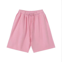 12 Colors 100% Cotton Men's and Women's Same Pull Rope High Waist Loose Fashion Casual Oversize Shorts sweatpants