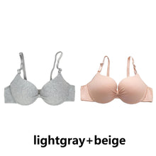 FallSweet 2PCS Cotton Push Up Bra For Women Underwire Bralette  Small Chest A B Cup Seamless Brassiere Breathable Underwear