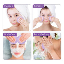 Compress Face Wash Puff with Storage Box Facial Cleansing Sponge for Makeup Remover Round Face Wash Sponge Skincare Beauty Tool