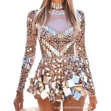 Stretch Sequin Mirror Dress Bodysuit Drag Queen Dancewear