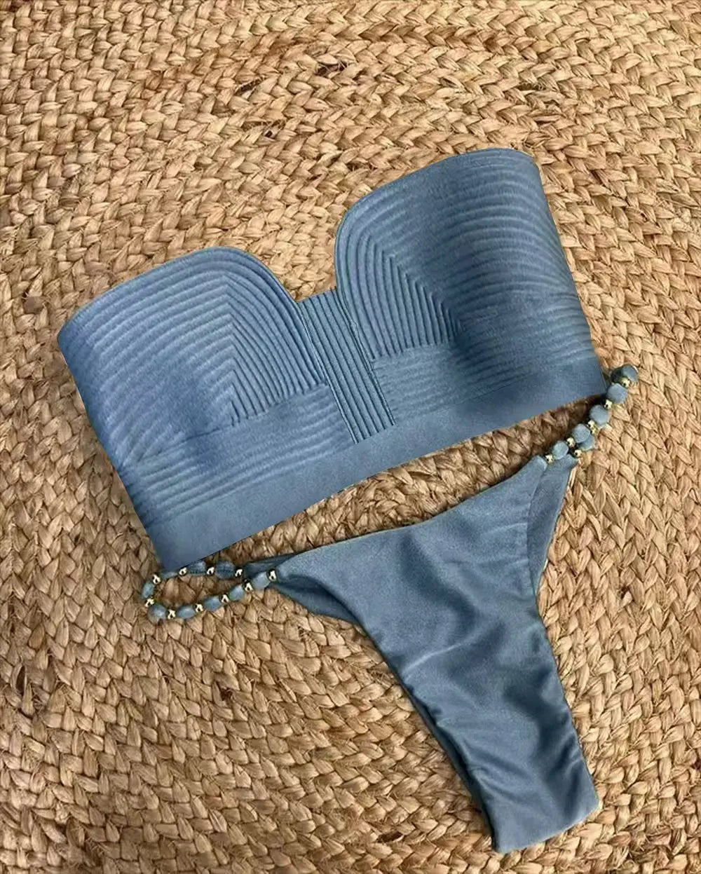 Bandage Stripe Brazilian Bikini Two Piece Swimwear For Women