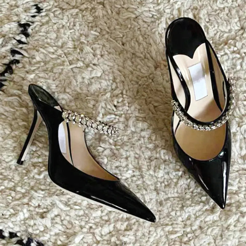 2026 Fashion Women Slippers Pointed Toe High Heels Sandals Sexy Stripper Party Slides Mule Ladies Shoes Slingbacks Slides