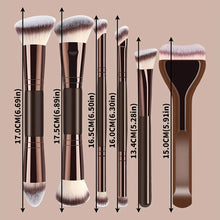 Dual-Ended Makeup Brush Set, 6pcs, Foundation Brush, Concealer Brush, Contour Brush, Beginner-Friendly, No Powder Waste Beauty T