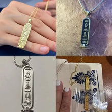 Sipuris Personalized Custom Egypt Symbols Name Necklace Retro Egyptian Hieroglyphs Ancient Egyptian Script Jewellery Gifts