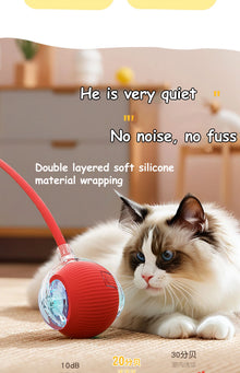 Nouveau jouet interactif pour chat, balle roulante automatique, fausse queue, jouet électrique intelligent rechargeable pour animaux de compagnie, entraînement chien chat, imitation souris
