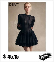 DEAT Fashion Shoulder Sequin Mesh Diamond Suspender Dress Women's Slim Fit High Waist Ankle-length Dresses New 7A846