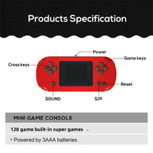 GAMINJA GC31 Retro Mini Handheld Video Game Console Portable TFT Color Screen 8Bit Game Player Built-in 128 Games