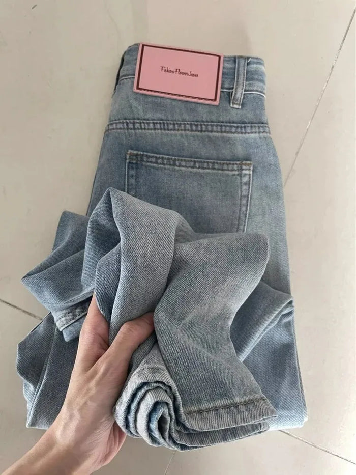Jean Femme Large Baggy Vintage Y2K Punk Taille Basse Ample Pantalon en Jean Streetwear Mode Trashy Long Skater