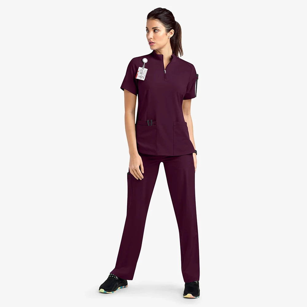 Women Hospital Doctor Workwear Unisex Medical Uniforms for V-neck Nurse Scurbs Set Oral Dental Surgery Work Uniform Short Sleeve