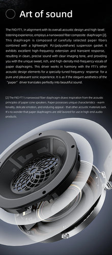 FiiO FT1 Closed-Back Over-Ear Headphone 60mm Dynamic Driver Hi-Res Audio Wired HiFi American Black Wood Ear Cups for Studio