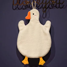 Cute Cartoon Big Goose Hanging Hand Towel Super Absorbent Quick Dry Wipe Cloth Soft Hanging Towel For Kitchen Bathroom Washroom
