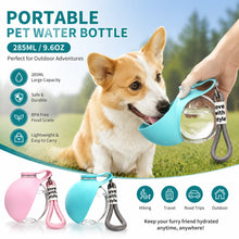 Dog Water Bottle with Removable Silicone Bowl 285ml Portable Dog Drinker 2-in-1 Stainless Steel Travel Pet Supplies